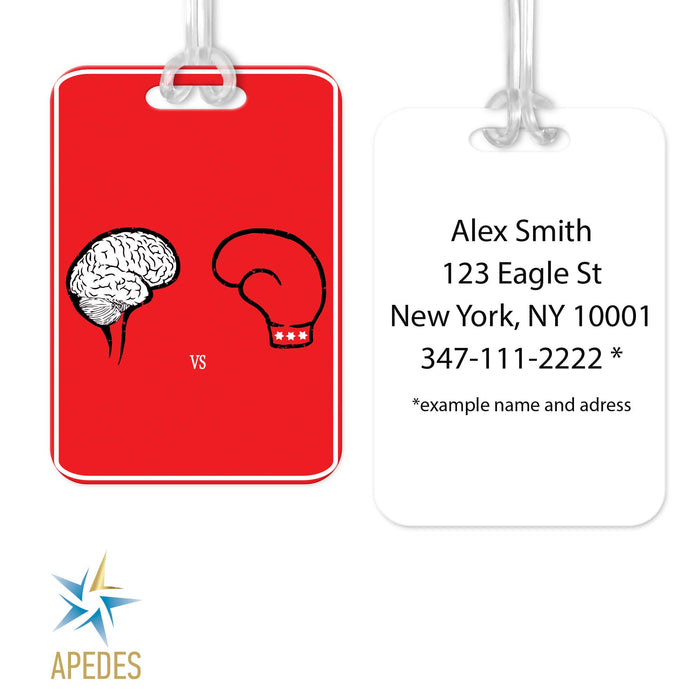 Fist Against Brain Rectangle Luggage Tag