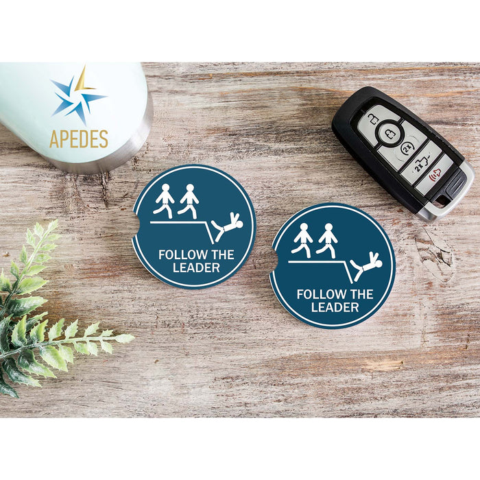 Follow The Leader Car Cup Holder Coaster (Set of 2)