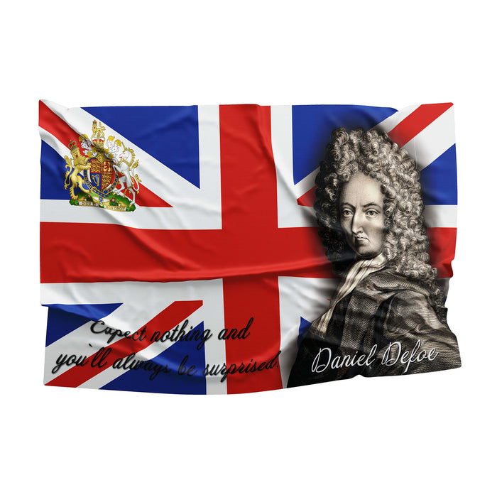 Daniel Defoe English Writer Flag Banner