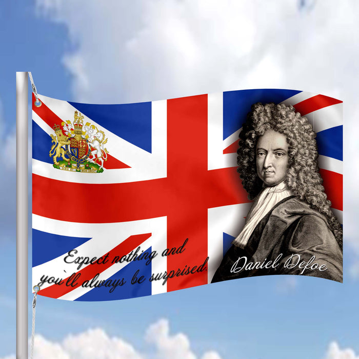 Daniel Defoe English Writer Flag Banner