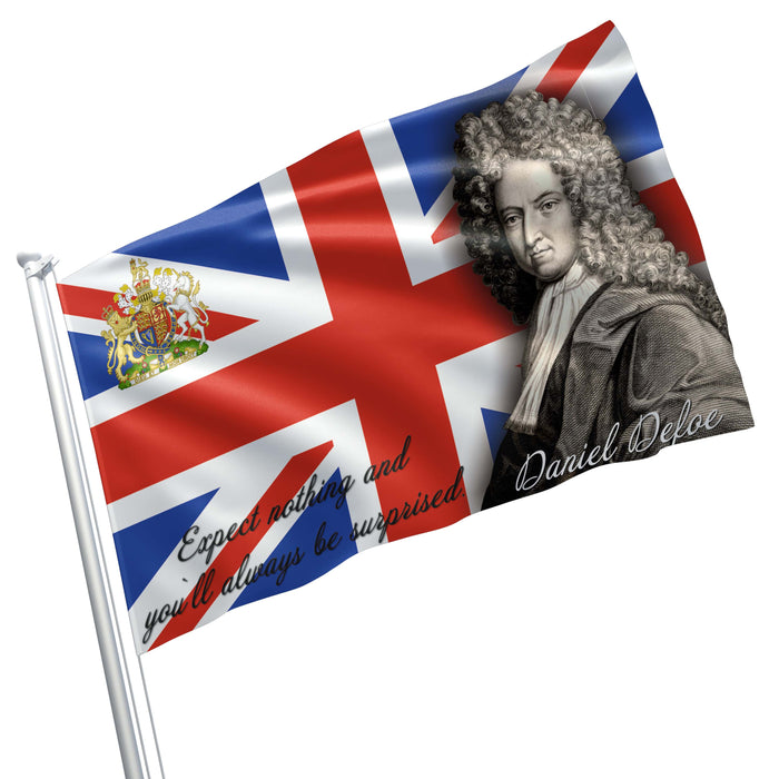 Daniel Defoe English Writer Flag Banner