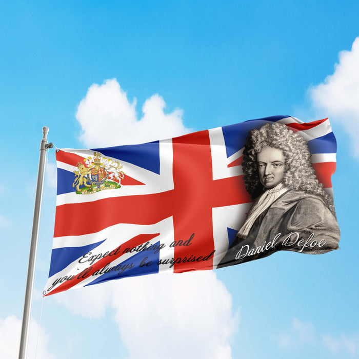 Daniel Defoe English Writer Flag Banner