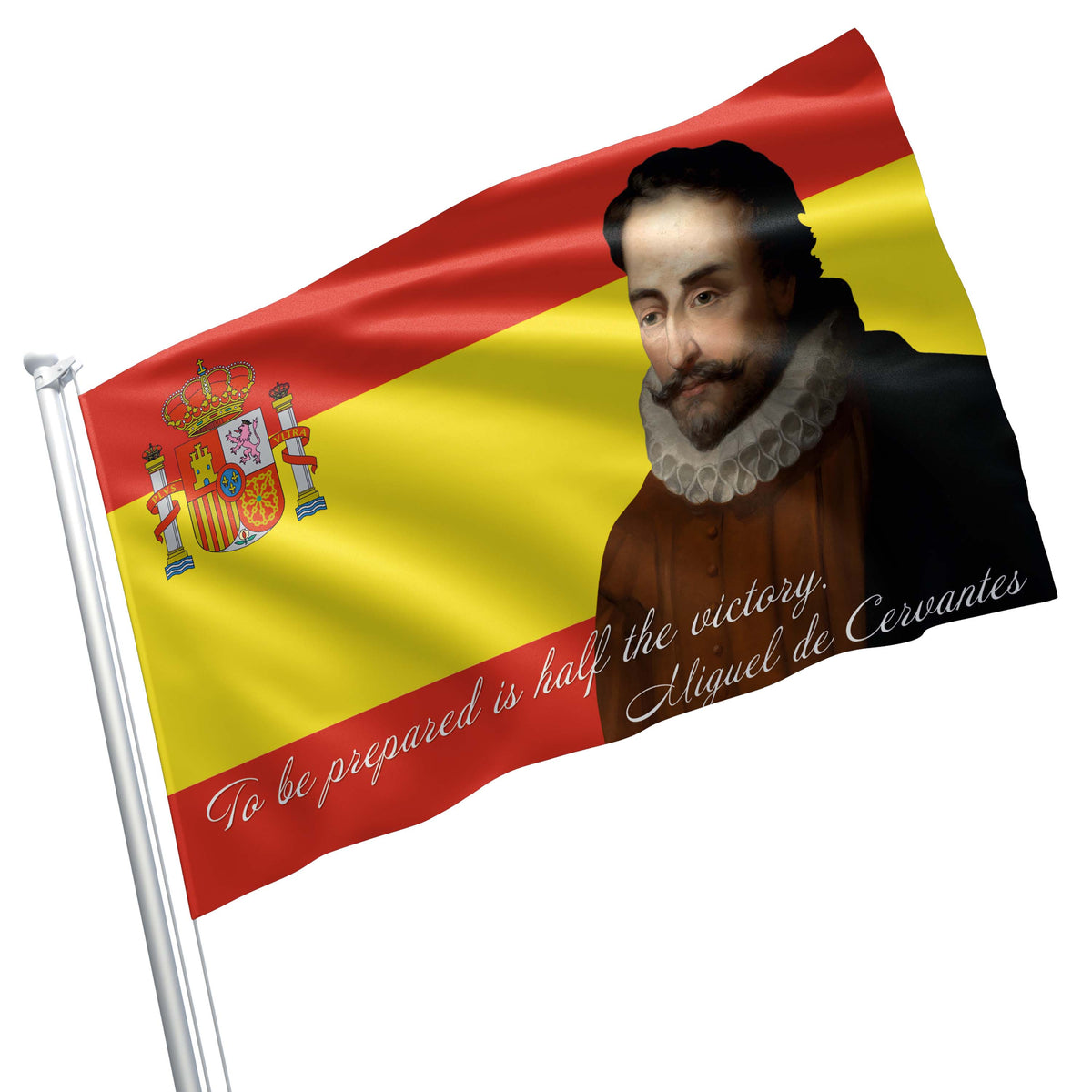 Miguel de Cervantes Spanish Writer Flag Banner — Apedes Flags And Banners
