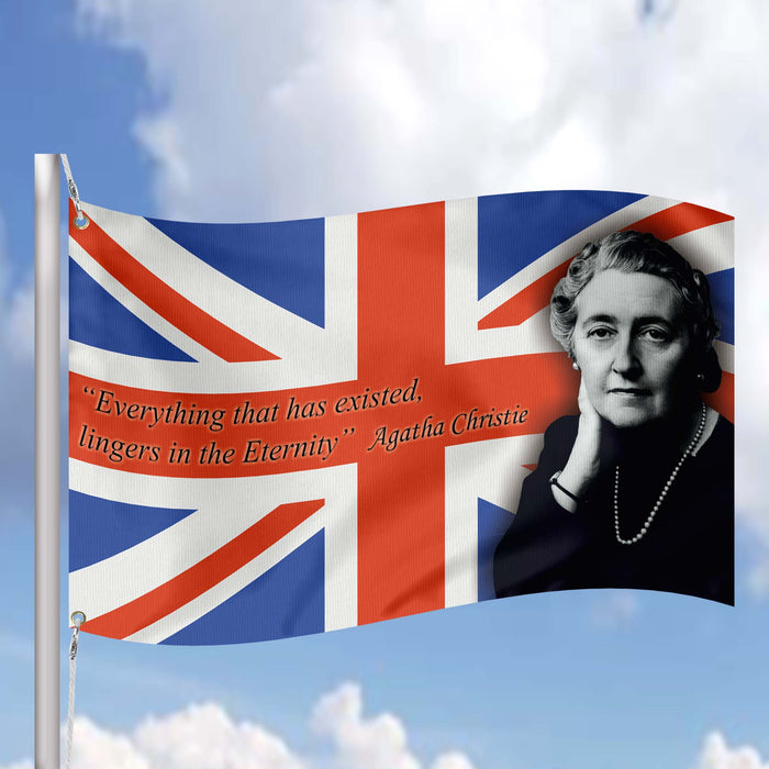 Agatha Christie English Writer Flag Banner