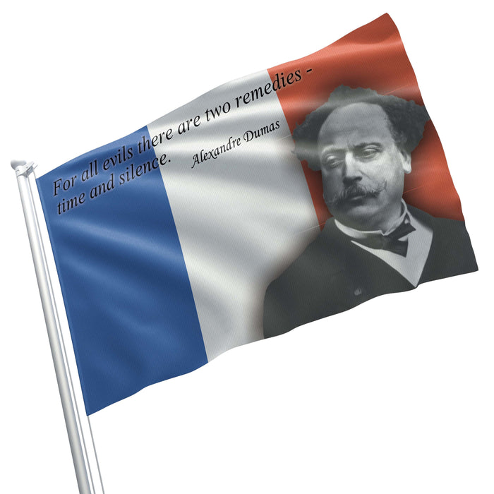 Alexandre Dumas French Novelist Writer Flag Banner