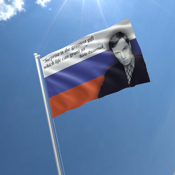 Boris Pasternak Russian Writer Poet Flag Banner