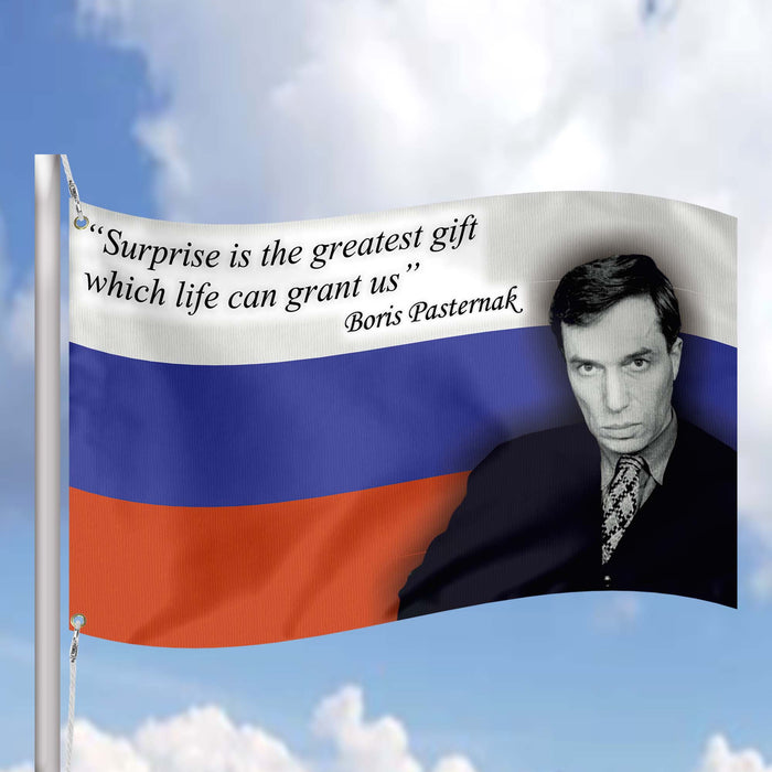 Boris Pasternak Russian Writer Poet Flag Banner