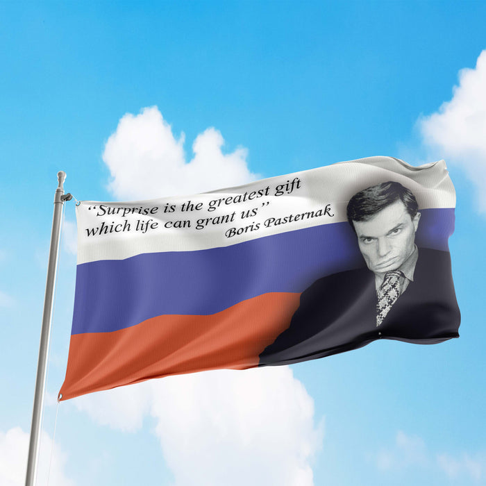 Boris Pasternak Russian Writer Poet Flag Banner