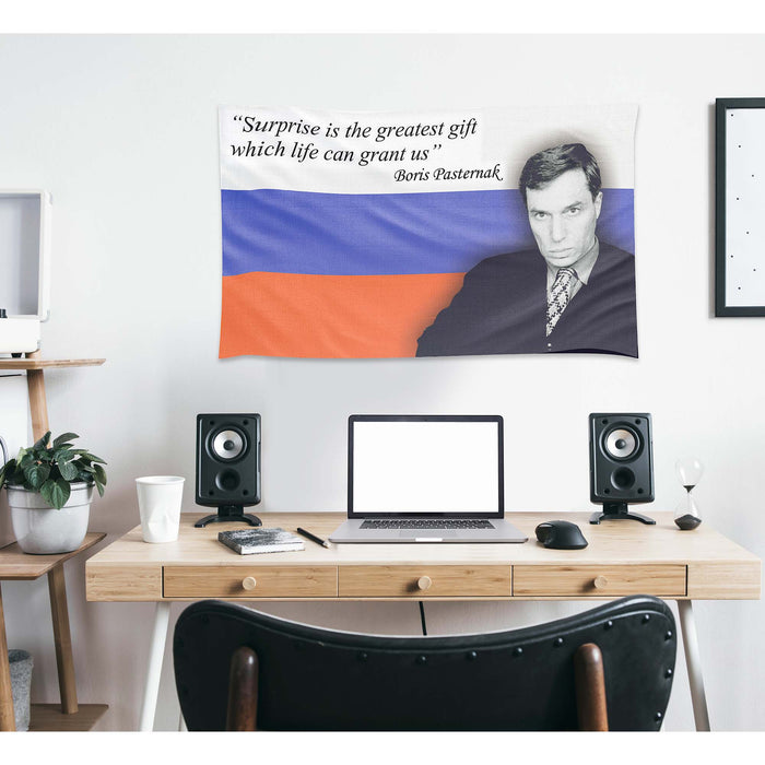 Boris Pasternak Russian Writer Poet Flag Banner