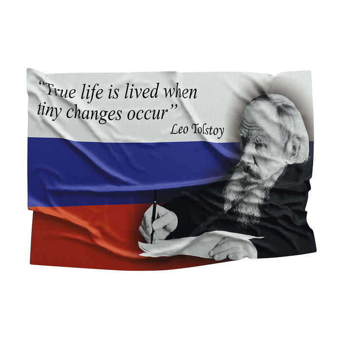 Leo Tolstoy Russian Writer Author Flag Banner