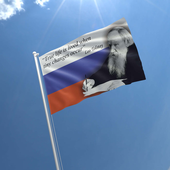 Leo Tolstoy Russian Writer Author Flag Banner