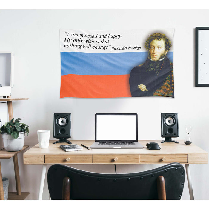 Alexander Pushkin Russian Poet Flag Banner