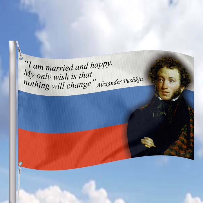 Alexander Pushkin Russian Poet Flag Banner