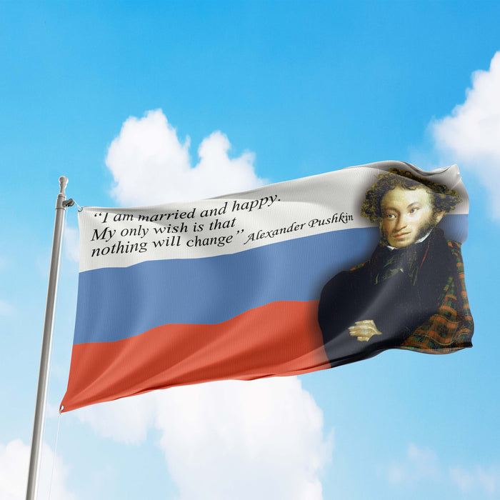 Alexander Pushkin Russian Poet Flag Banner