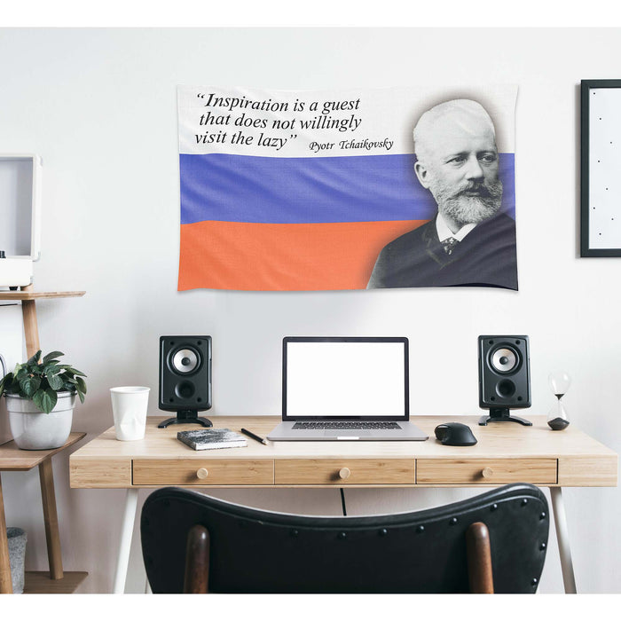 Pyotr Tchaikovsky Russian Composer Flag Banner