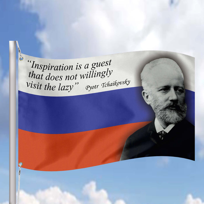 Pyotr Tchaikovsky Russian Composer Flag Banner