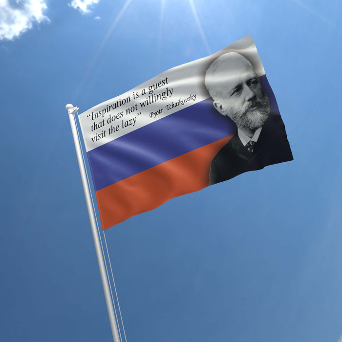 Pyotr Tchaikovsky Russian Composer Flag Banner