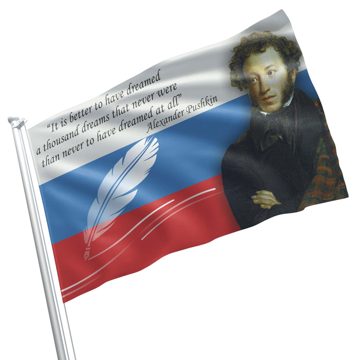 Alexander Pushkin Russian Poet Flag Banner