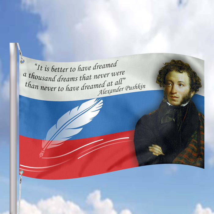 Alexander Pushkin Russian Poet Flag Banner