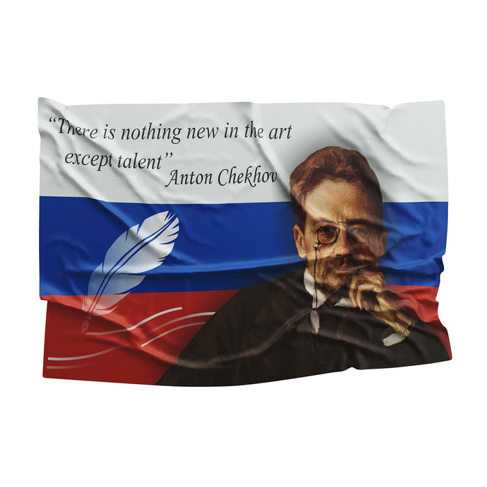 Anton Chekhov Russian Writer Flag Banner