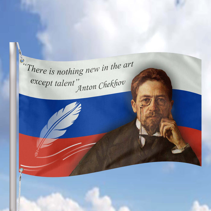 Anton Chekhov Russian Writer Flag Banner