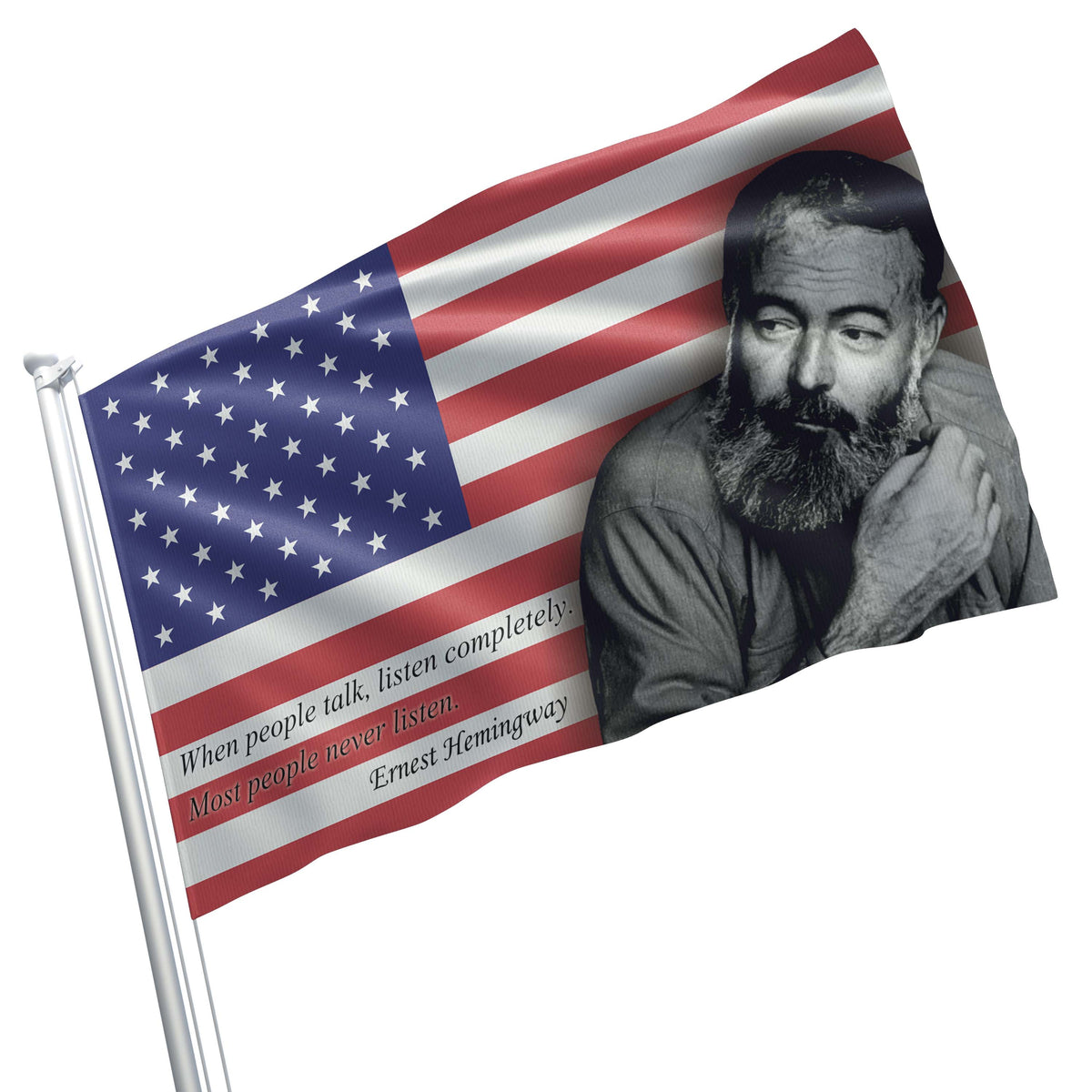 Ernest Hemingway USA Writer Flag Banner — Apedes Flags And Banners