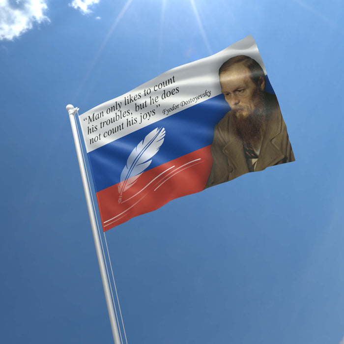 Fyodor Dostoevsky Russian Writer Flag Banner