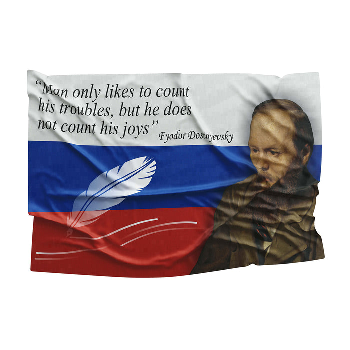 Fyodor Dostoevsky Russian Writer Flag Banner