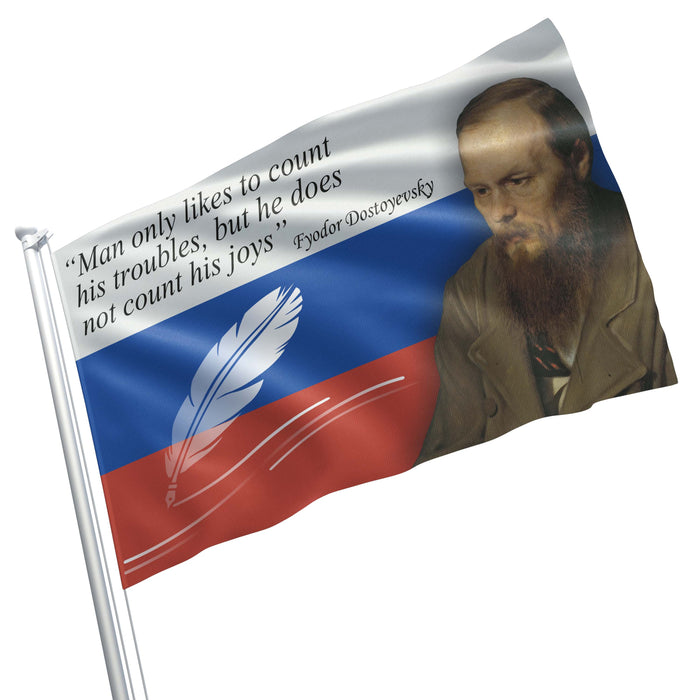 Fyodor Dostoevsky Russian Writer Flag Banner