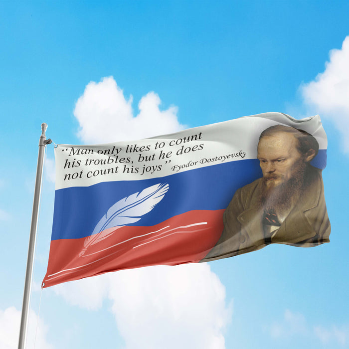 Fyodor Dostoevsky Russian Writer Flag Banner