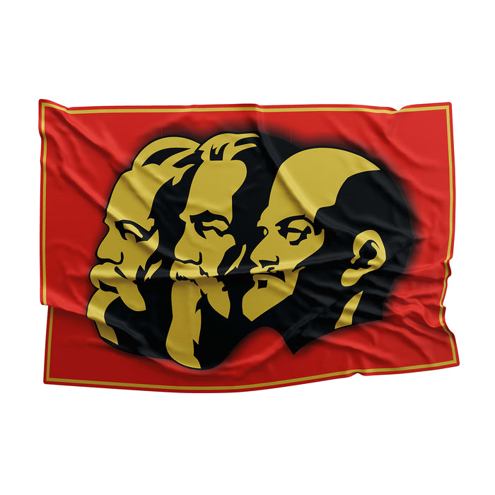 Lenin & Engels & Marks Flag Banner