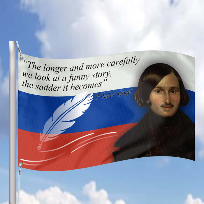 Nikolai Gogol Russian Writer Flag Banner