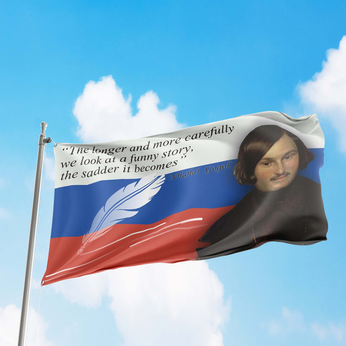 Nikolai Gogol Russian Writer Flag Banner