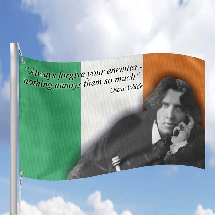 Oscar Wilde Irish Writer Poet Flag Banner