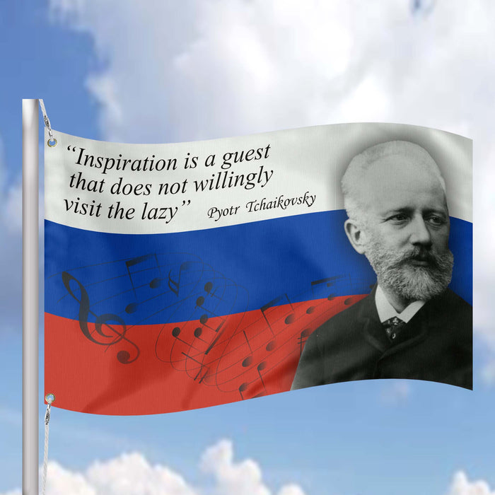 Pyotr Tchaikovsky Russian Composer Flag Banner