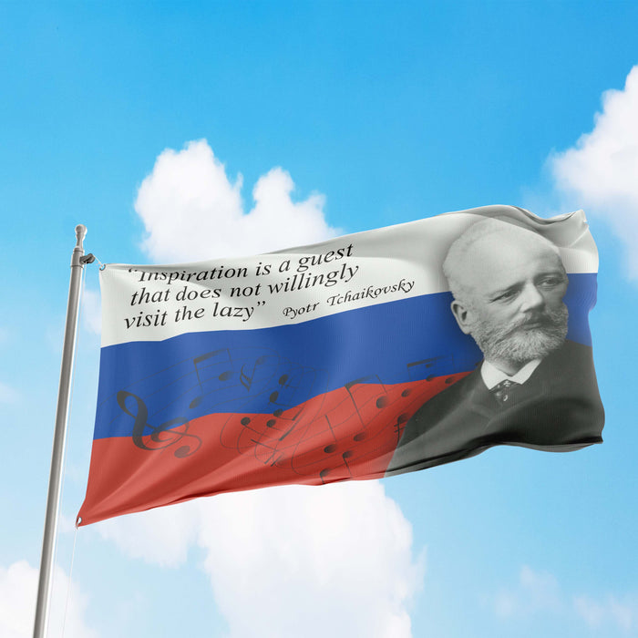 Pyotr Tchaikovsky Russian Composer Flag Banner