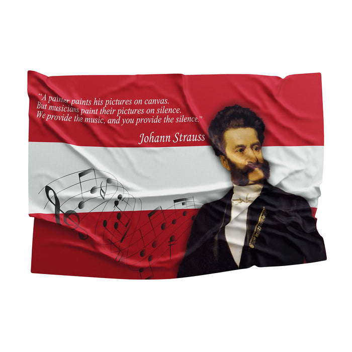 Johhan Strauss Austria Composer Flag Banner