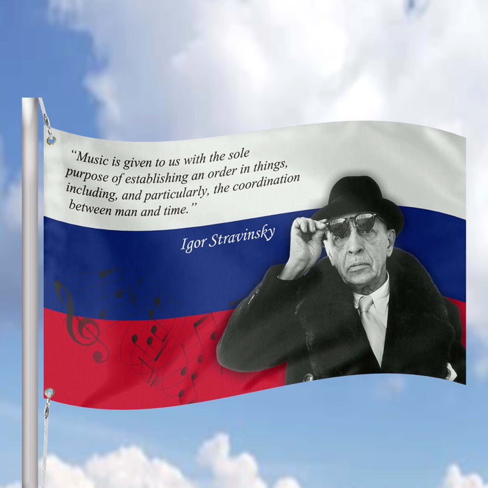 Igor Stravinsky Russian Composer Flag Banner