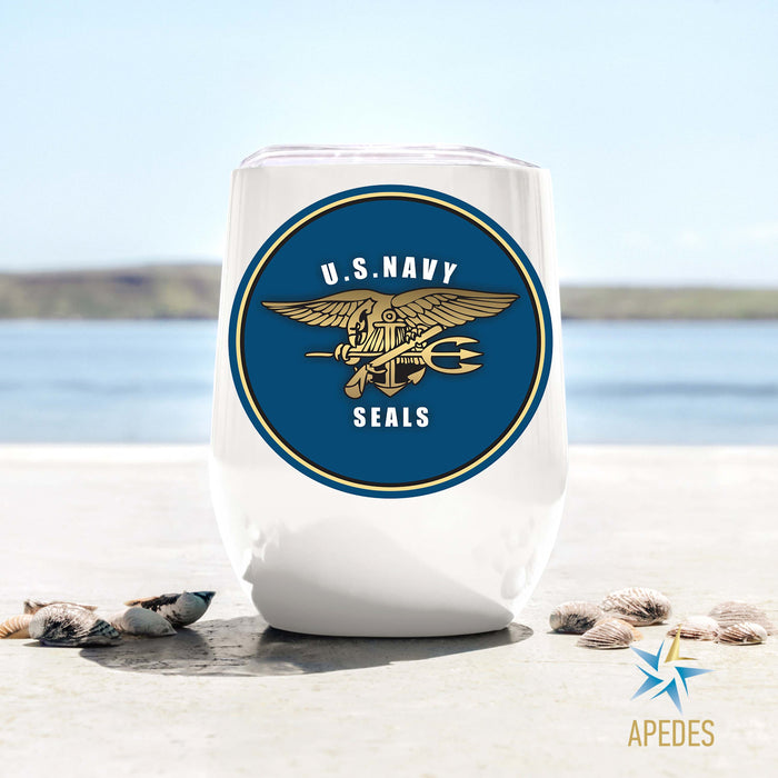 The US Navy Seals Stainless Steel Stemless Wine Cup 12 OZ