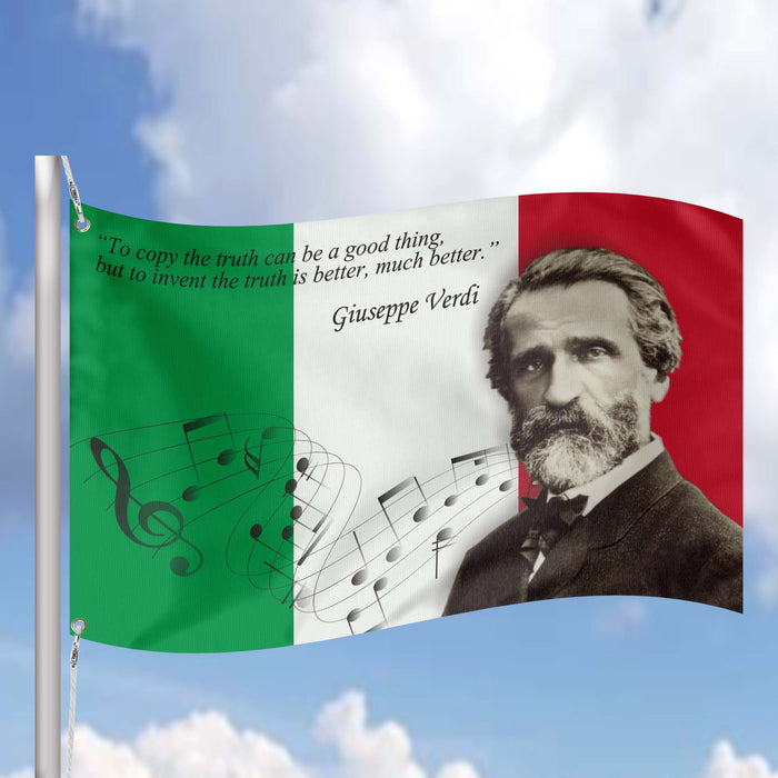 Giuseppe Verdi Italian Composer Flag Banner