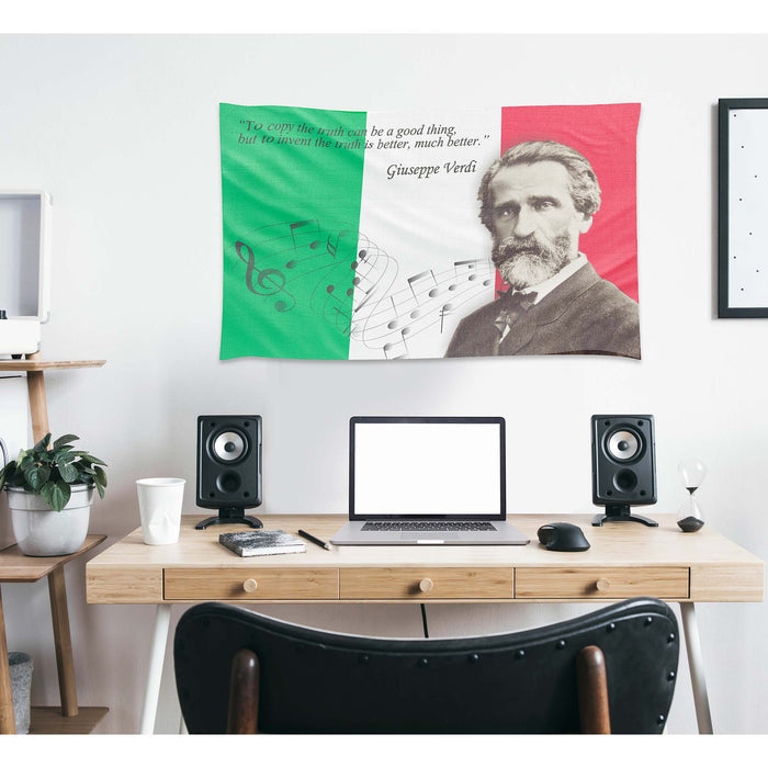 Giuseppe Verdi Italian Composer Flag Banner