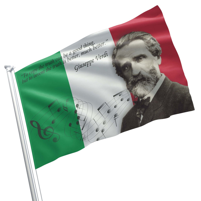 Giuseppe Verdi Italian Composer Flag Banner