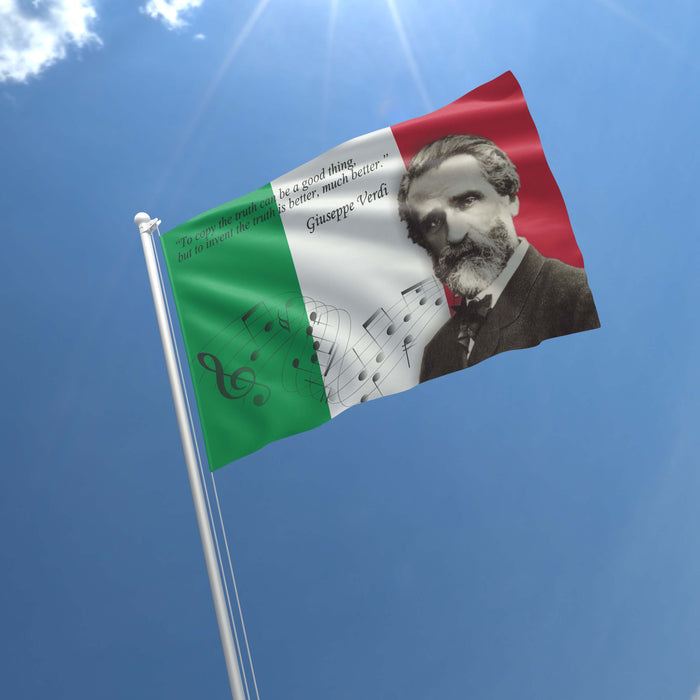 Giuseppe Verdi Italian Composer Flag Banner