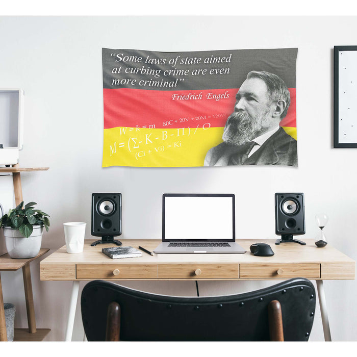 Friedrich Engels German Philosopher Flag Banner