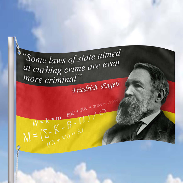 Friedrich Engels German Philosopher Flag Banner