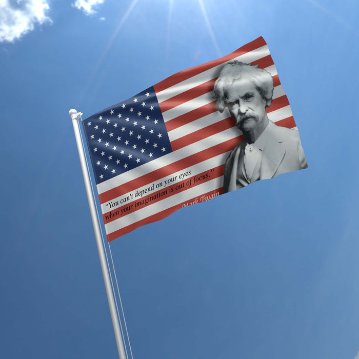 Mark Twain USA Writer Flag Banner