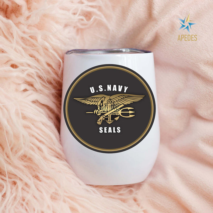 The US Navy Seals Stainless Steel Stemless Wine Cup 12 OZ