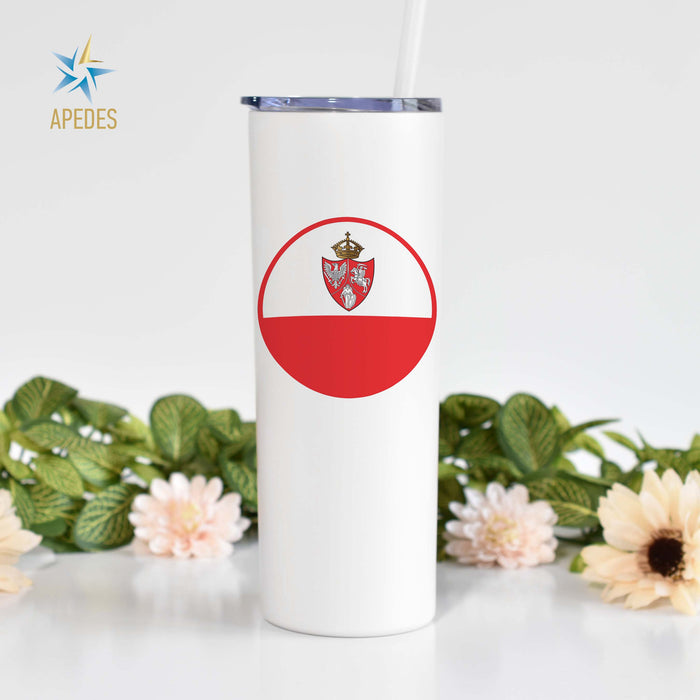 1861 Poland Lithuania Kiev Belarus Marine Flag Stainless Steel Skinny Tumbler 20 OZ