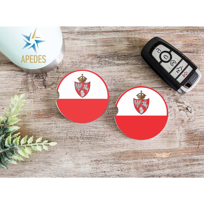 1861 Poland Lithuania Kiev Belarus Marine Flag Car Cup Holder Coaster (Set of 2)