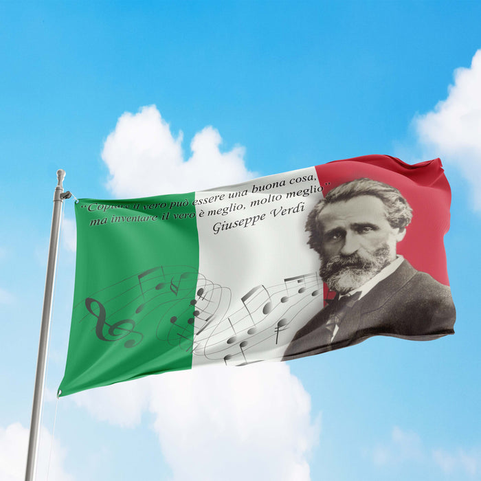 Giuseppe Verdi Italian Composer Flag Banner